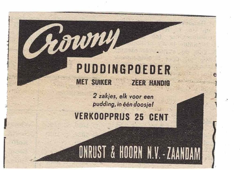 CROWNY Puddingpoeder met suiker, zeer handig 2 zakjes 25 ct, Verzenden, Zo goed als nieuw, Overige typen