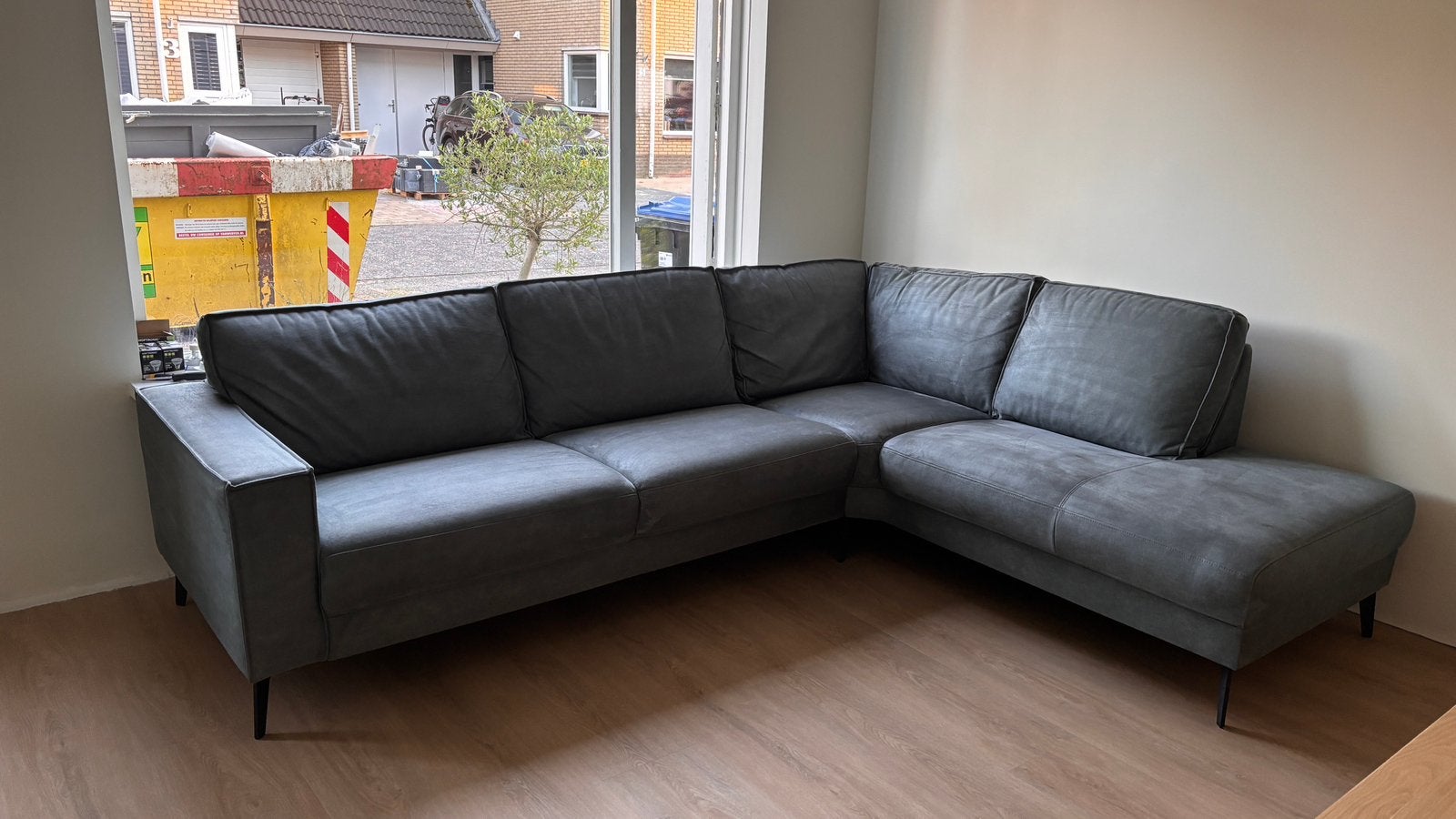 Hoekbank microleder Niagara, Huis en Inrichting, Ophalen, Zo goed als nieuw, Stof