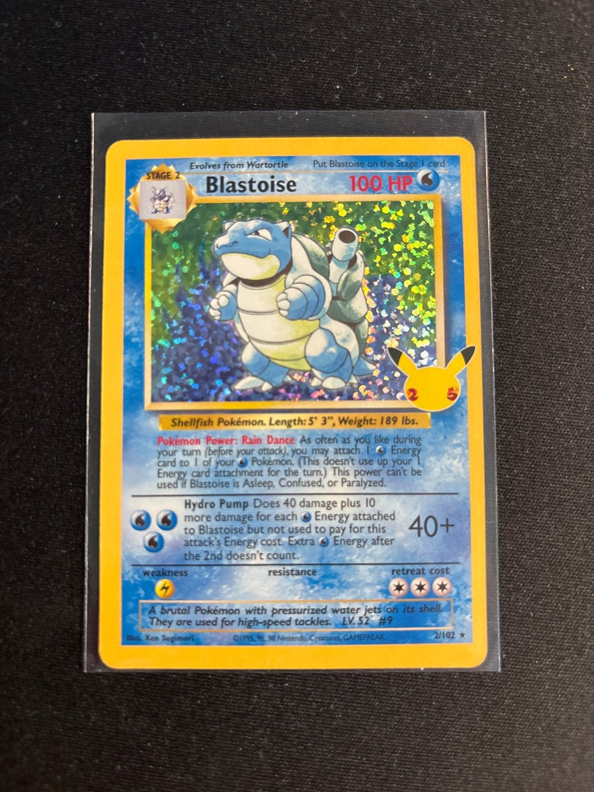 Blastoise 2/102 | NM | Celebrations, Hobby en Vrije tijd, Verzamelkaartspellen | Pokémon, Verzenden, Zo goed als nieuw, Losse kaart