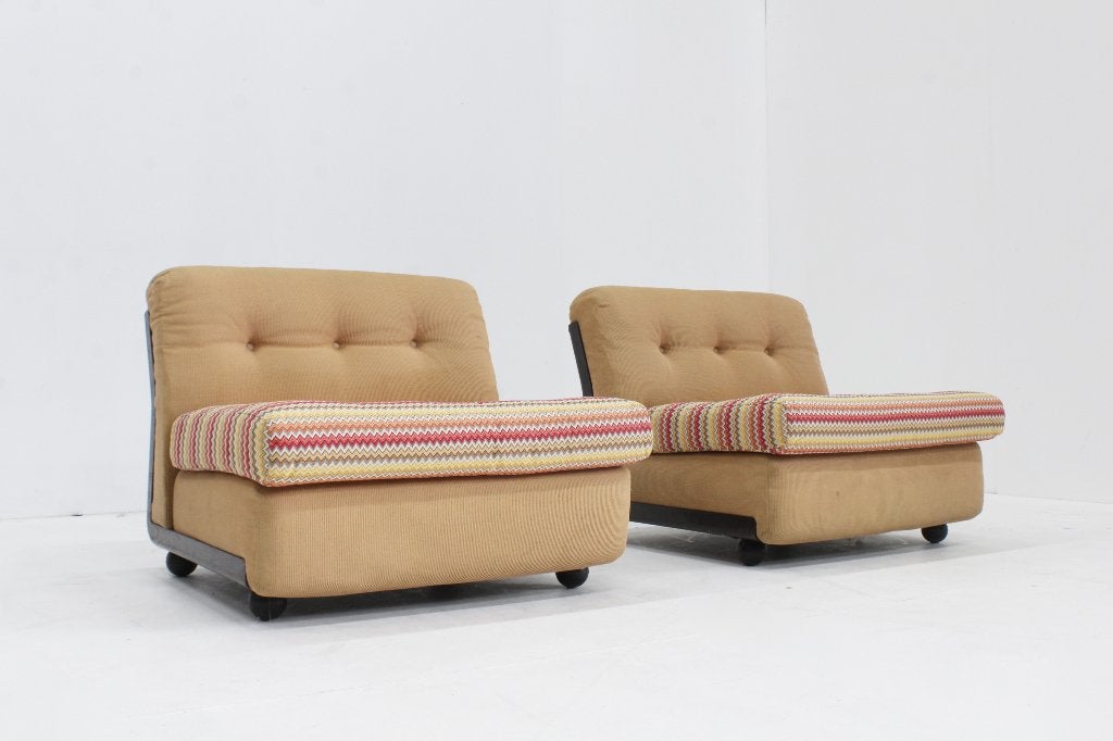 Set Vintage Amanta fauteuils Mario Bellini C&B Italia, Huis en Inrichting, Design, 75 tot 100 cm, Ophalen of Verzenden, Zo goed als nieuw