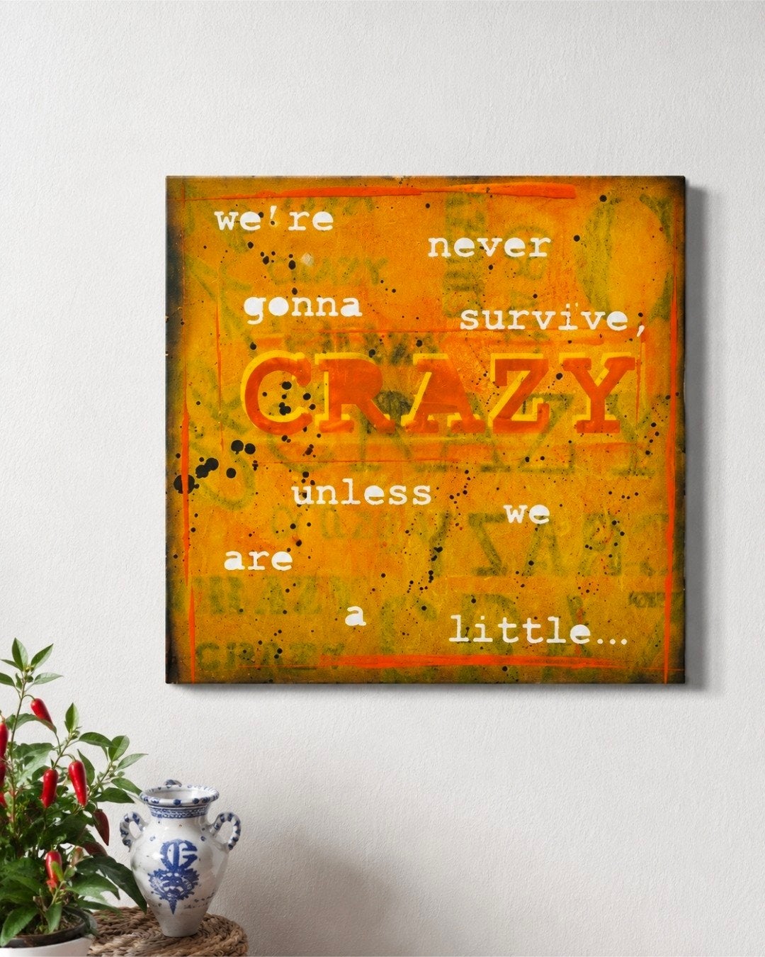 Crazy-Seal lyric art, Antiek en Kunst, Ophalen of Verzenden, Gelakt/vernis, Muziek