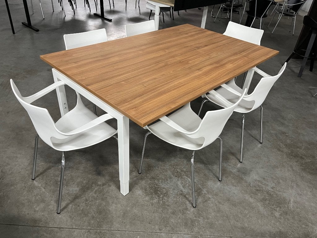Secondlife vergadertafel 180x113cm | Noten/Wit, Ophalen of Verzenden, In hoogte verstelbaar, Zo goed als nieuw