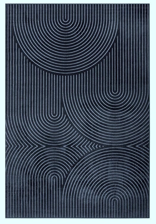 Leuk zwart vloerkleed Japandi stijl organisch 160x230 cm