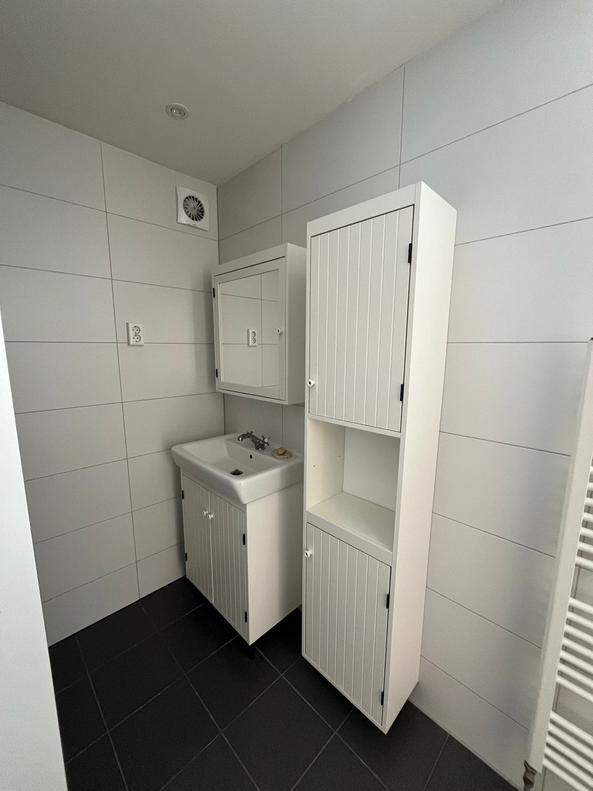 IKEA badkamerset: wastafel, kraan, meubel, spiegelkast, kast, Ophalen, Gebruikt, 200 cm of meer, 50 tot 100 cm