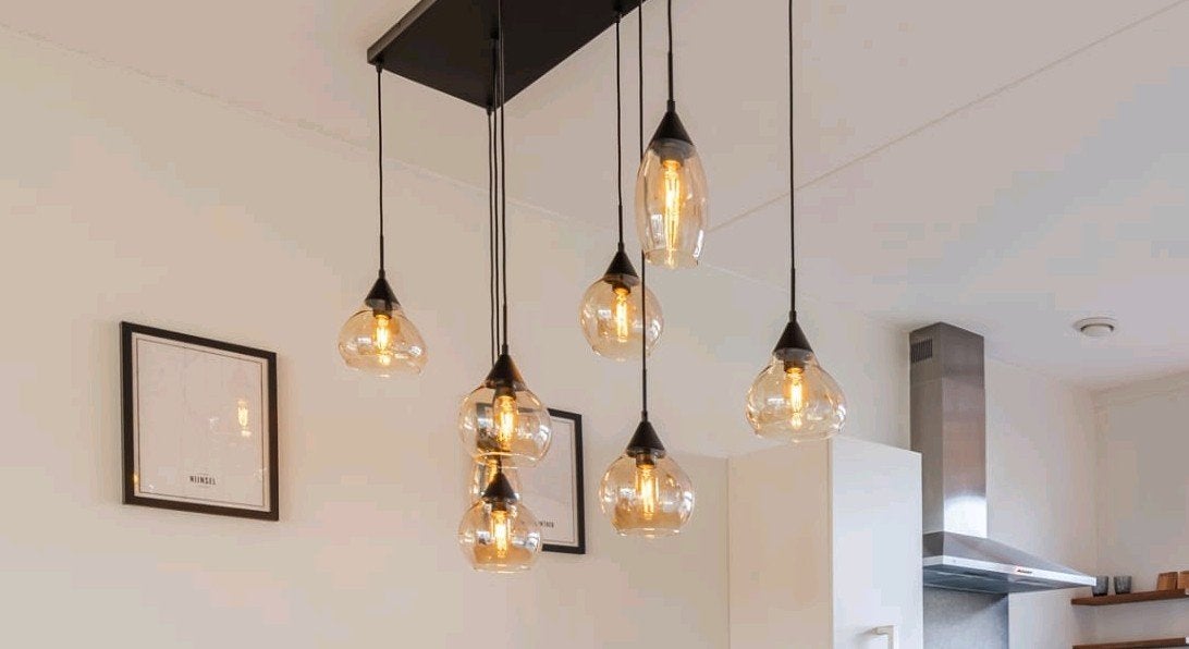 Hanglamp zwart eettafel, Ophalen, Modern, industrieel, Zwart, Overige typen