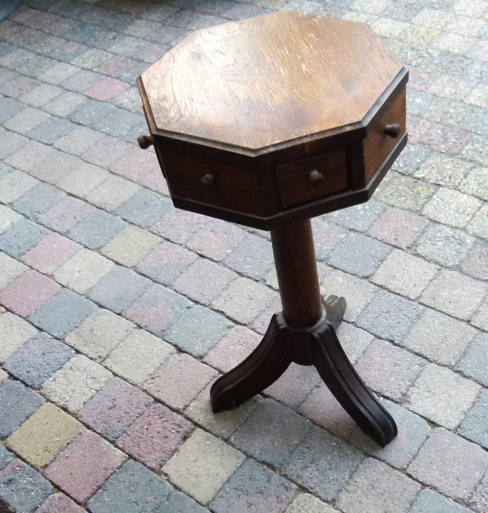 antiek 6 hoekig tafeltje met laatjes, Minder dan 55 cm, Gebruikt, Overige vormen, Ophalen