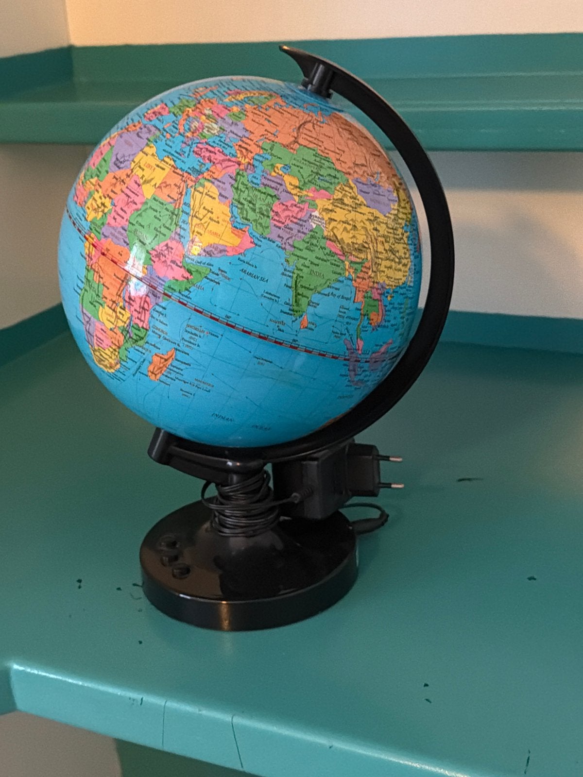 Verlichte Wereldbol - Educatief en Decoratief, Ophalen of Verzenden, Gebruikt, Ontdekken, Met licht