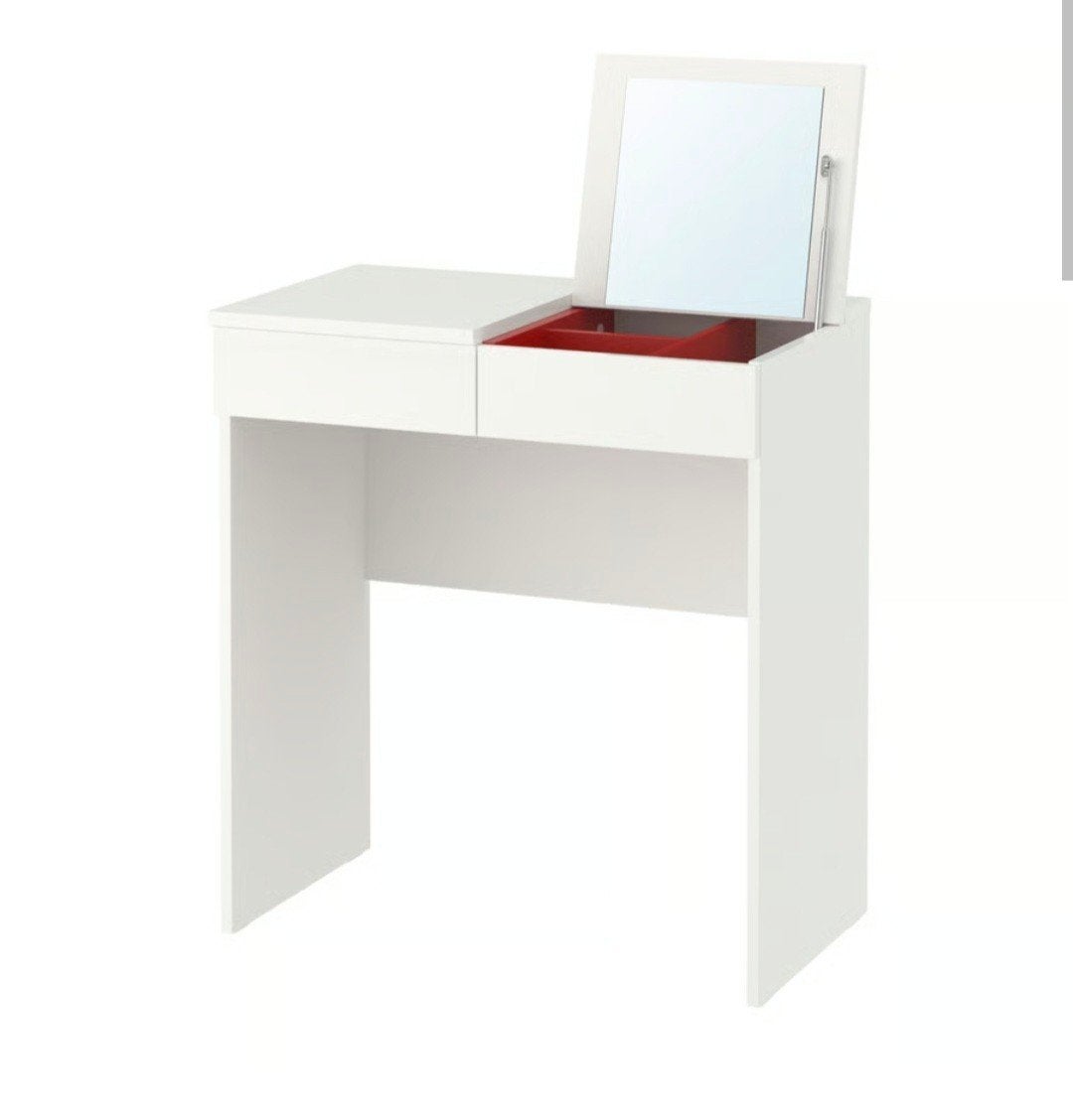 BRIMNES Toilettafel/kaptafel wit 70x42 cm, Huis en Inrichting, Tafels | Kaptafels, Modern, functioneel, 100 tot 150 cm, Zo goed als nieuw