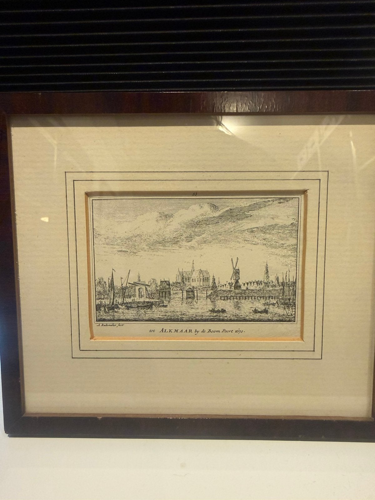 Antieke gravure Alkmaar – Boompoort 1670 – Abraham Rademaker, Antiek en Kunst, Ophalen