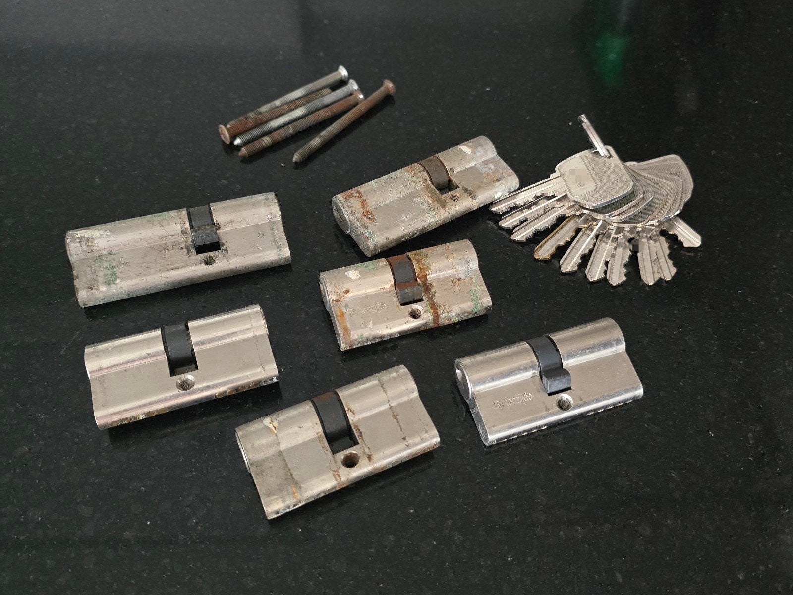 set cylinders met sleutels SKG**, Ophalen of Verzenden, Gebruikt