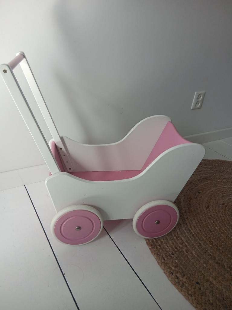 Mooie houten poppenwagen - ideaal voor de kleintjes!, Ophalen, Gebruikt, Meisje