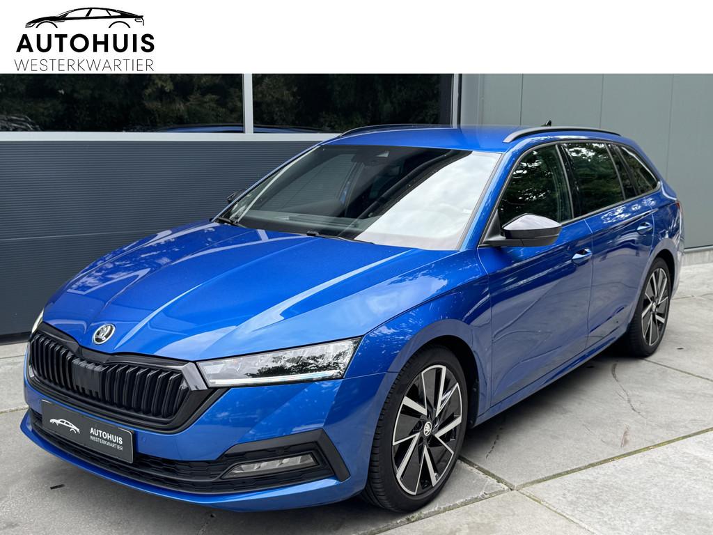 Skoda Octavia Combi 1.0 e-TSI 110PK DSG Sport Business LED C, Auto's, Skoda, Gebruikt, Blauw, 23 km/l, 3 cilinders