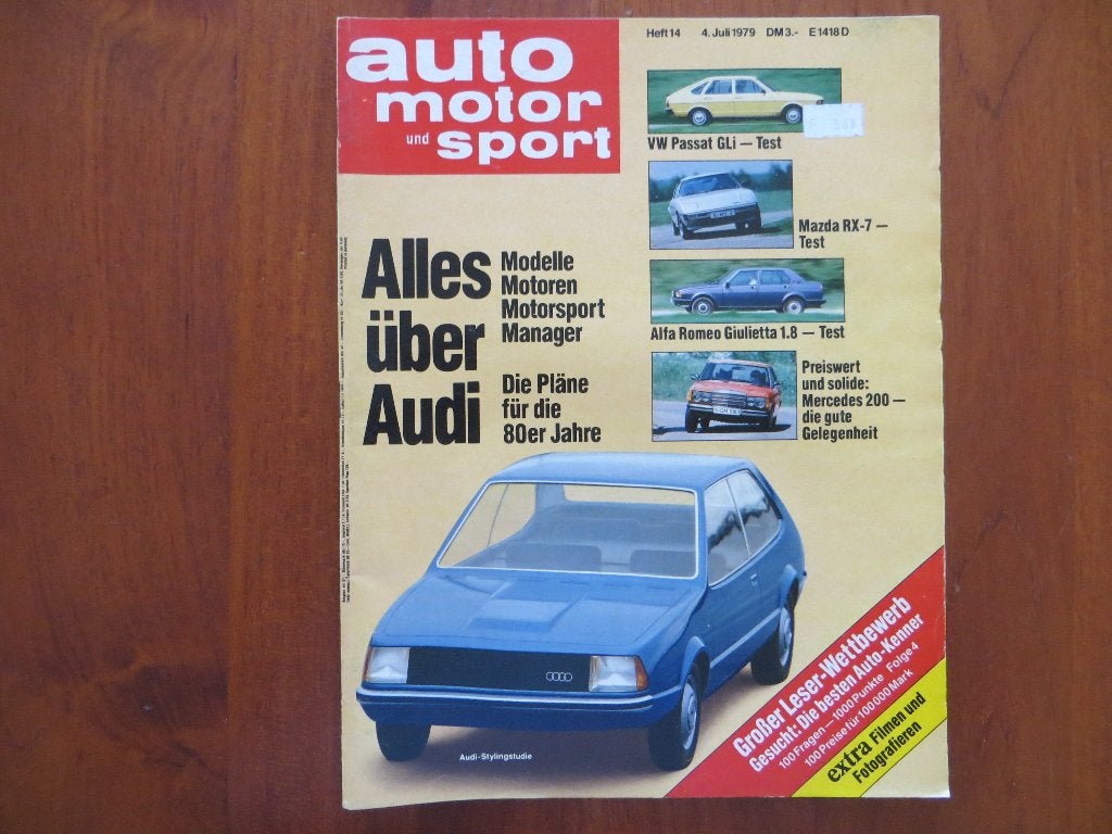 Auto Motor und Sport 14 1979 Alles über Audi, VW Passat GLi, Ophalen of Verzenden, Nieuw, Audi