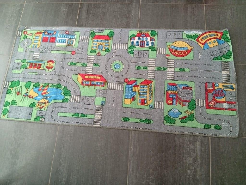 Speelkleed voor auto met wegen en gebouwen, ca. 1 x 2 meter, Kinderen en Baby's, Speelgoed | Speelkleden, Ophalen of Verzenden