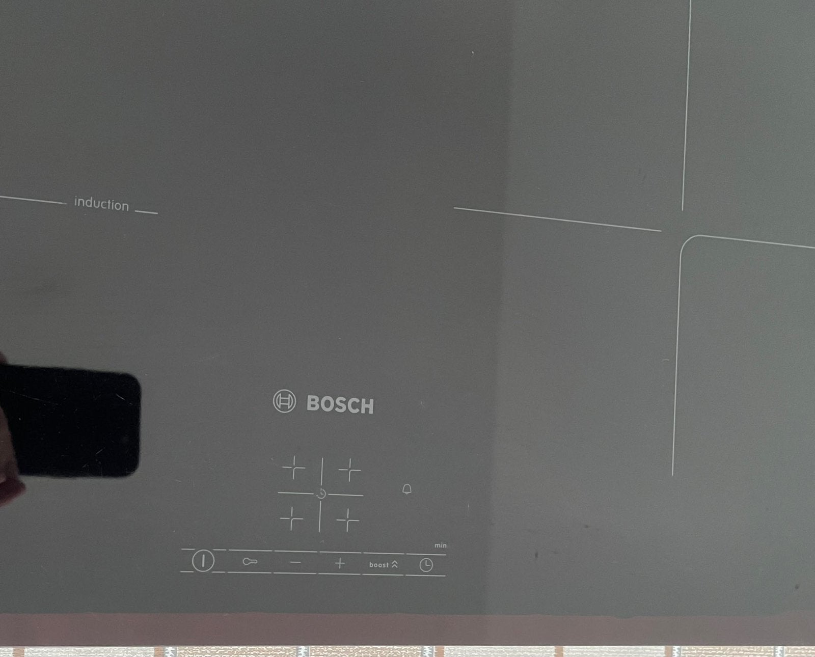 Bosch inductie keramisch kookplaat, Ophalen, 4 kookzones, Zo goed als nieuw, Inbouw