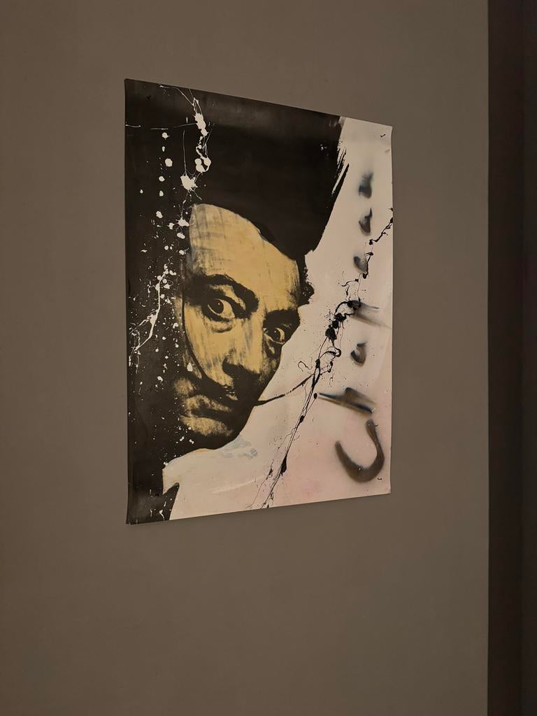 Portret Dali door pop art kunstenaar Chapeau, Antiek en Kunst, Kunst | Schilderijen | Modern, Ophalen of Verzenden
