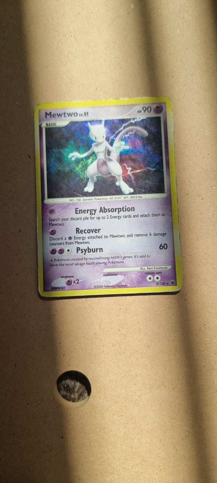 Mewtwo Lv.51   9/100 Holo, Ophalen of Verzenden, Gebruikt, Losse kaart, Foil