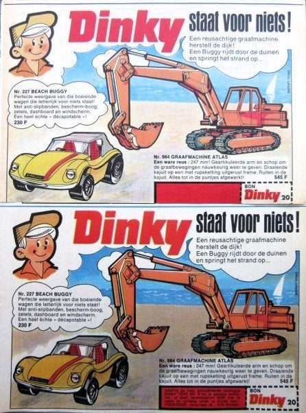 22 vintage advertenties speelgoed 1962-76 Lima trein Barbie, Ophalen of Verzenden, Gebruikt
