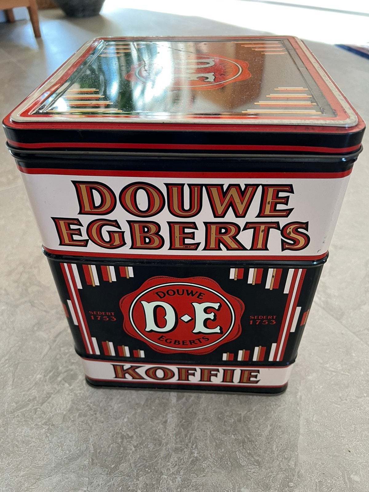 Groot vintage Douwe Egberts blik, Verzamelen, Ophalen of Verzenden, Gebruikt, Koffie, Douwe Egberts