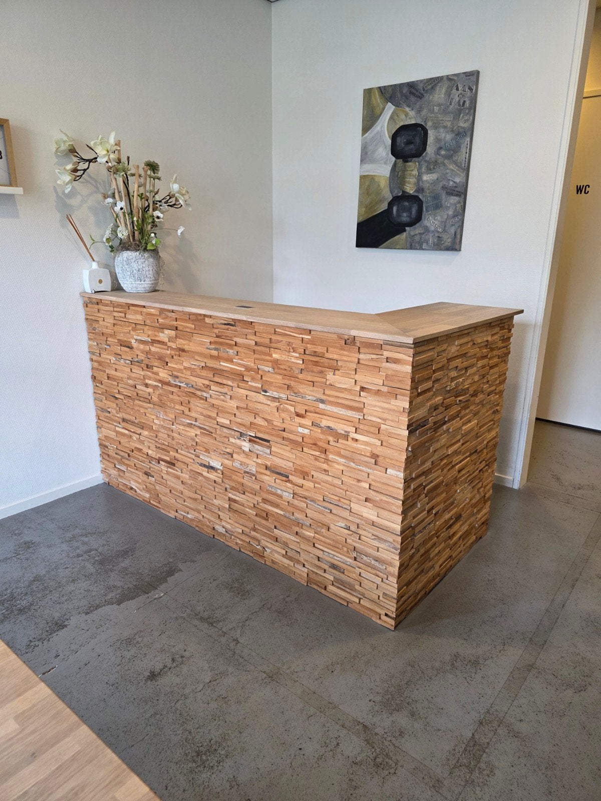 Op maat gemaakte balie van hout, 200x100 cm, Ophalen