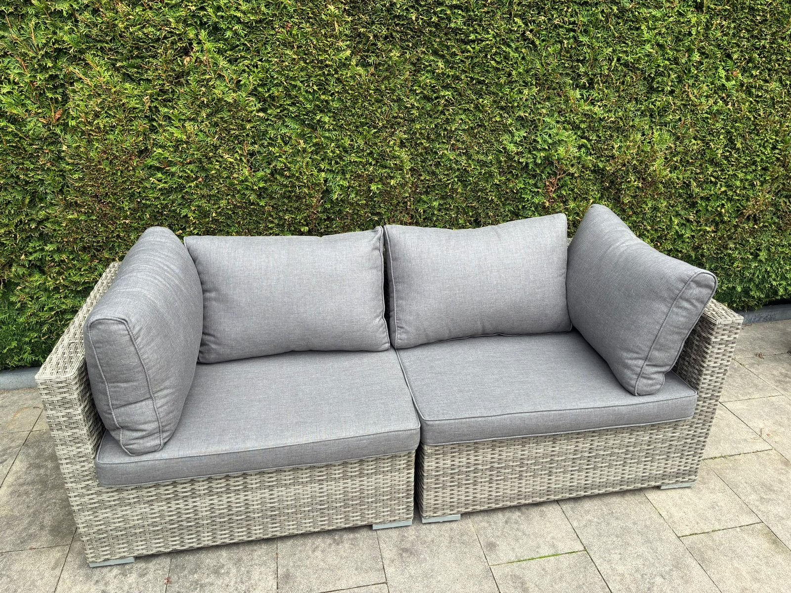 Gratis lounge tuinbank met hocker, Ophalen, Kunststof, Gebruikt, Loungeset
