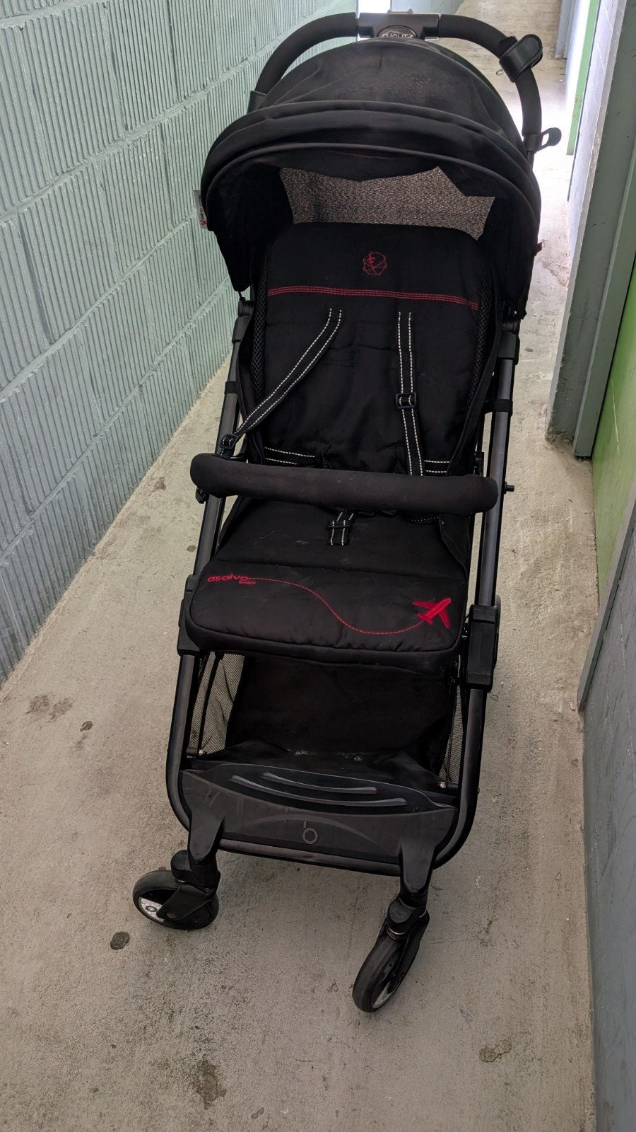 Asalvo Baby Flight-It Buggy - Zwart, Max 15kg, Ophalen, Gebruikt, Overige merken, Verstelbare rugleuning