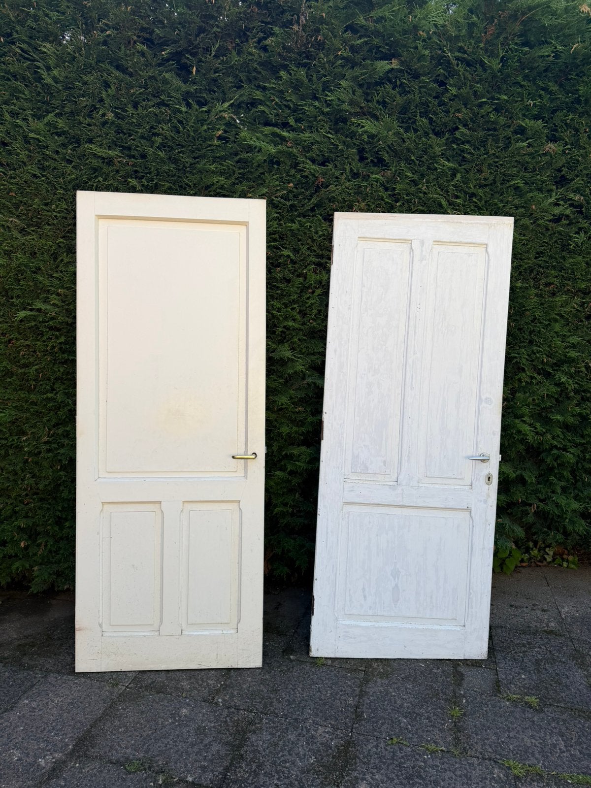 Gratis op te halen twee antieke paneeldeuren, Doe-het-zelf en Verbouw, Deuren en Horren, Ophalen, Gebruikt, Binnendeur, 200 tot 215 cm
