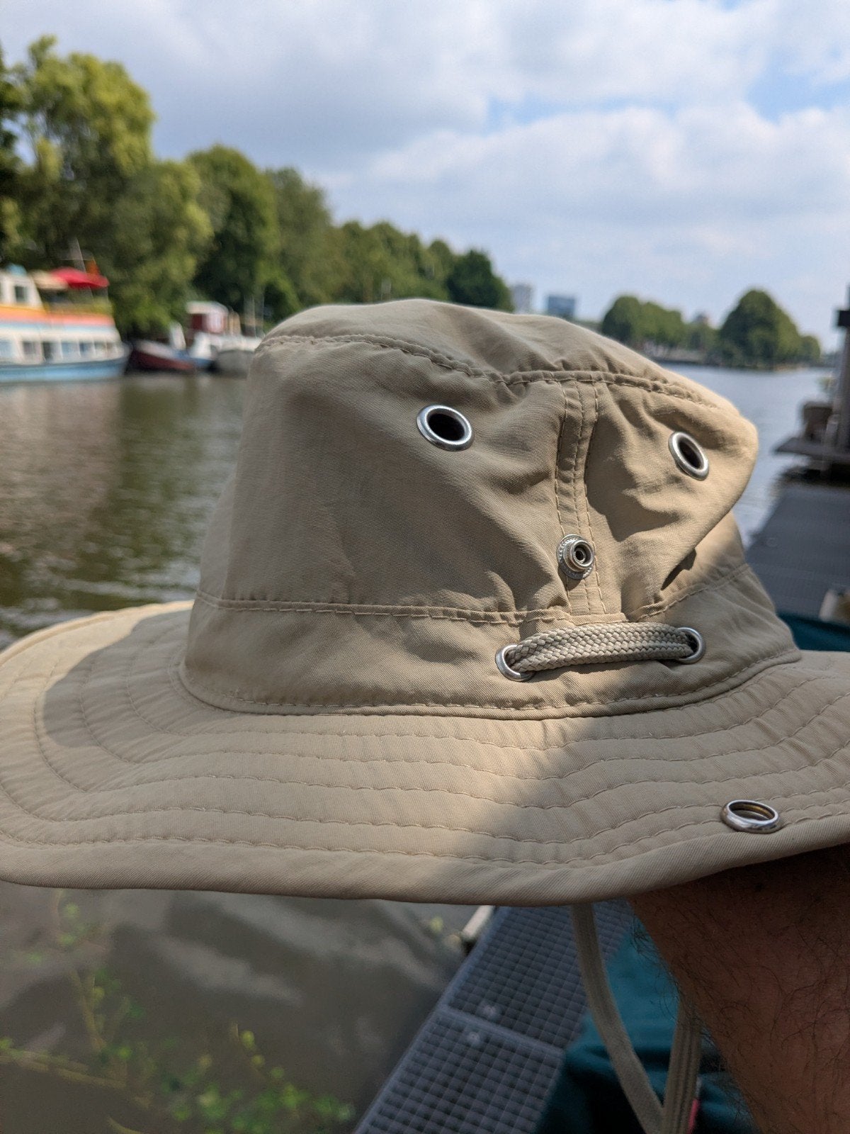 Hatland outdoor hoed - beige, maat S, Ophalen of Verzenden, Zo goed als nieuw, Hatland, Hoed
