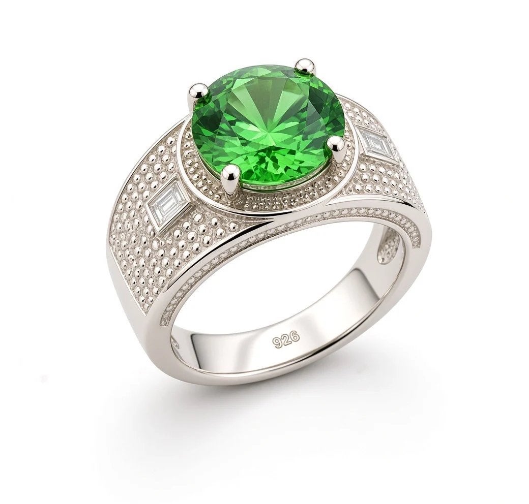 Massief zilveren 925 ring met groene kwarts solid silver ab, 20 of groter, Verzenden, Nieuw, Dame of Heer