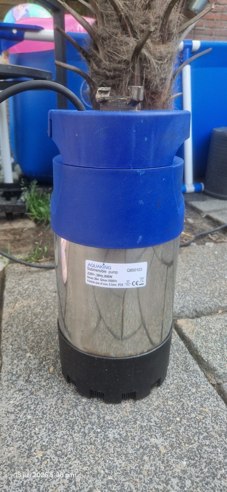 AQUAKING Dompelpomp Q800103 - 800W, 5500l/h, Ophalen, Dompelpomp