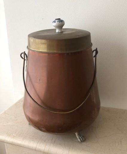 Koperen pot met deksel, Antiek en Kunst, Antiek | Koper en Brons, Ophalen, Koper