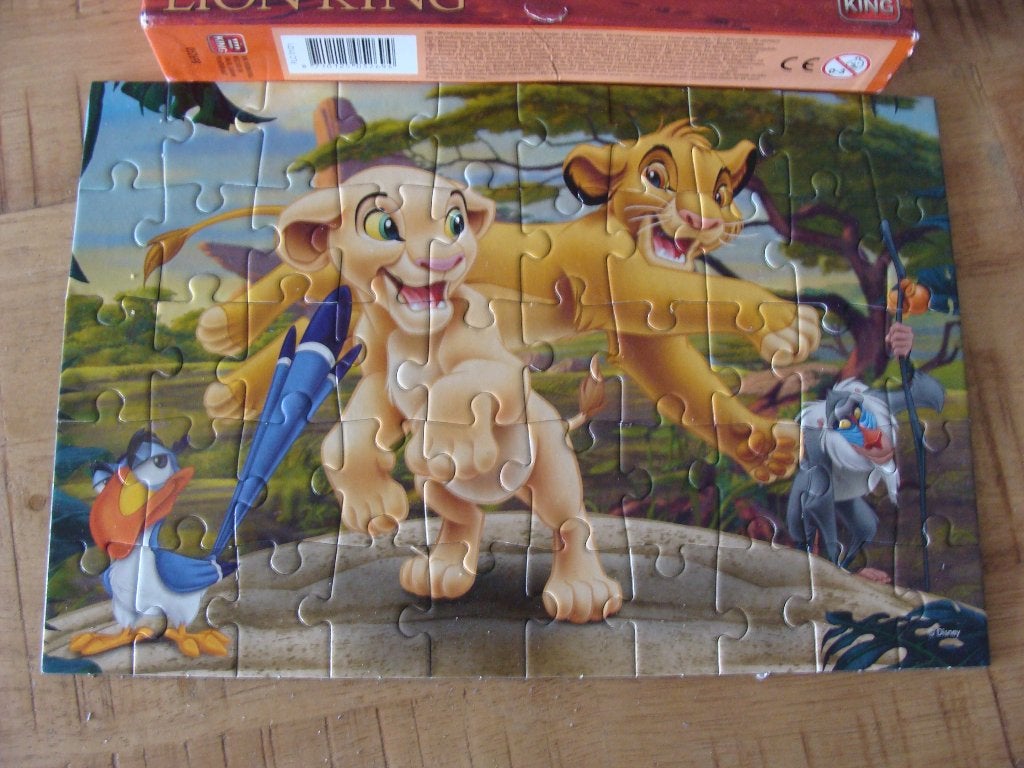 DISNEY LEGPUZZEL Leeftijd 4+ LION KING 50 stukjes, Ophalen of Verzenden, Minder dan 500 stukjes, Zo goed als nieuw, Legpuzzel