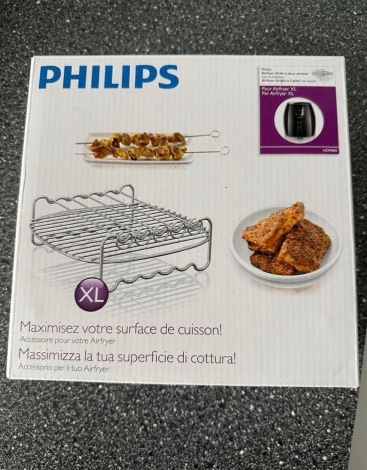 Nieuwe Philips Airfryer XL Grillrek met Spiezen - HD9905, Ophalen, Nieuw, Airfryer XL