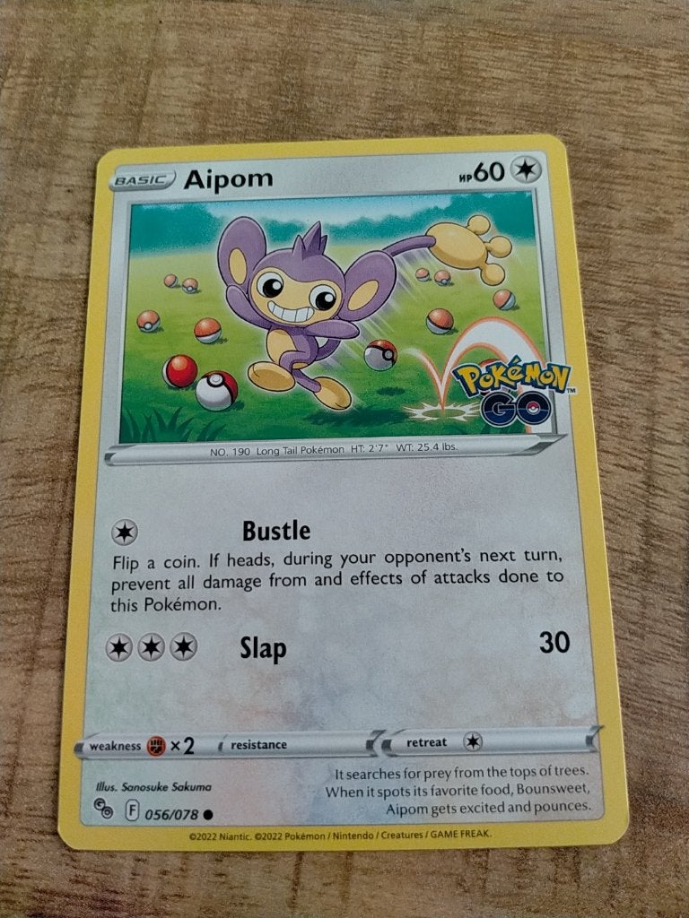 Pokemon Go , Aipom 056/078, Hobby en Vrije tijd, Verzamelkaartspellen | Pokémon, Verzenden, Zo goed als nieuw, Losse kaart