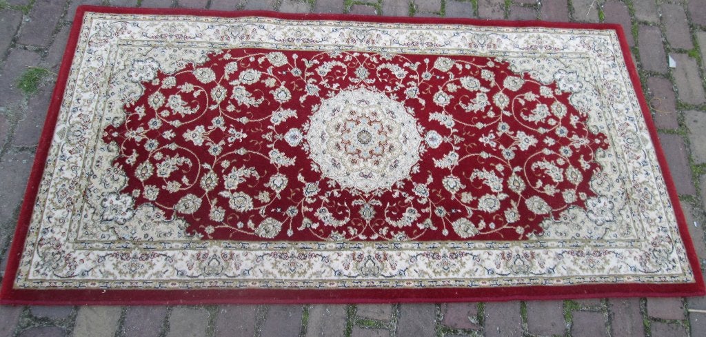Mooi Retro Wollen Tapijt - Osta Diamond - 160x85, Huis en Inrichting, Stoffering | Tapijten en Kleden, Zo goed als nieuw, 150 tot 200 cm