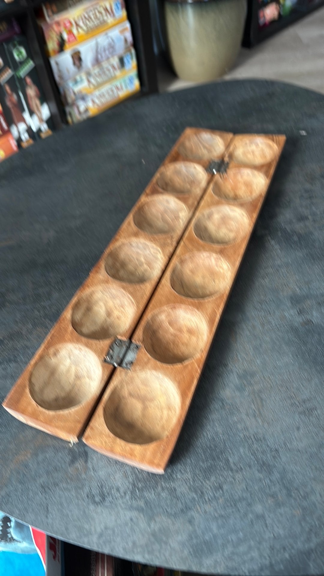 Mancala spel houten basis, Ophalen, Zo goed als nieuw