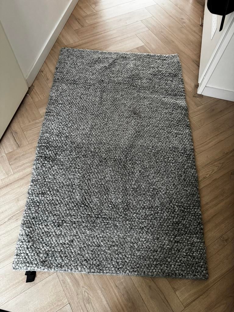 H&M Home grijs STRUCTUURGEWEVEN VLOERKLEED VAN WOLMIX, Gebruikt, 100 tot 150 cm, Grijs, Rechthoekig
