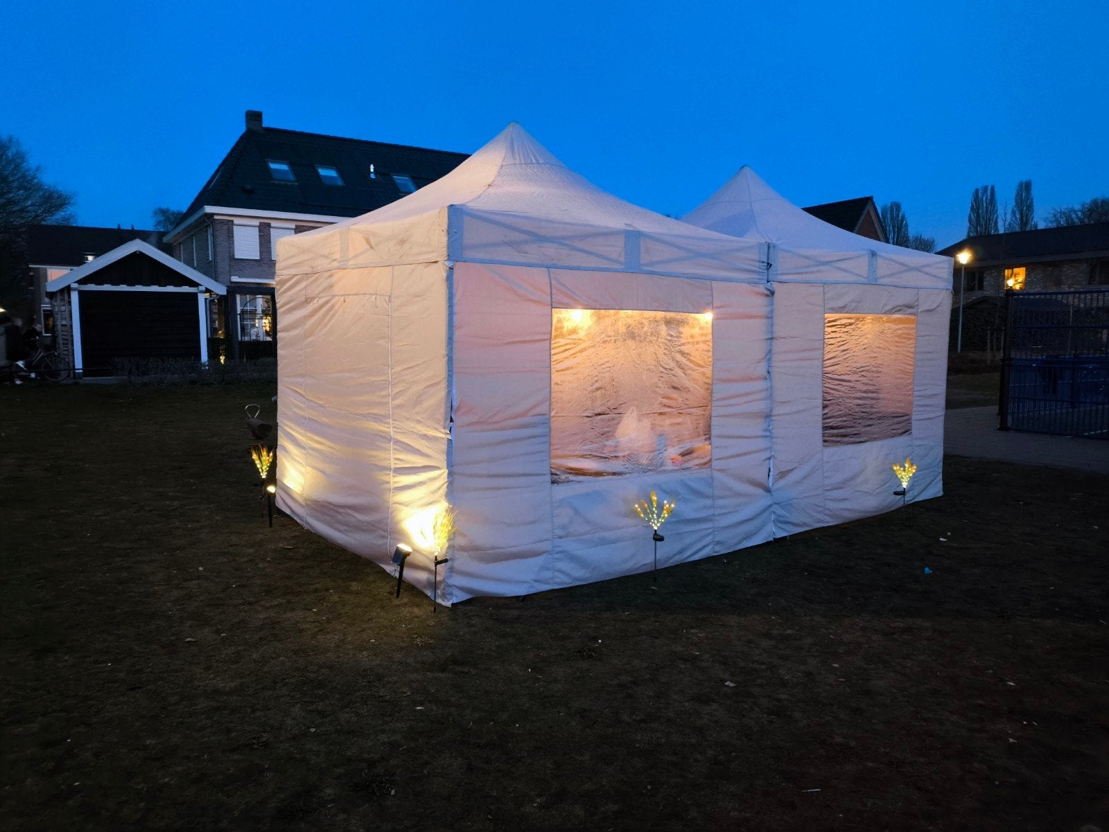 2 harmonica partytenten 3x3m met zijkanten - snel opzetbaar, Ophalen, Gebruikt, Opvouwbaar, Partytent