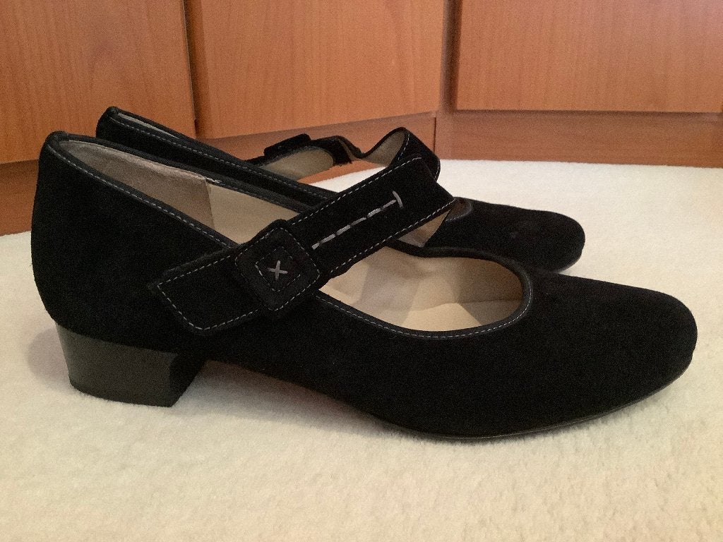 Leer instappers/ ballerina's / schoenen van Hassia, 7(40,5), Hassia, Ophalen of Verzenden, Zo goed als nieuw, Instappers