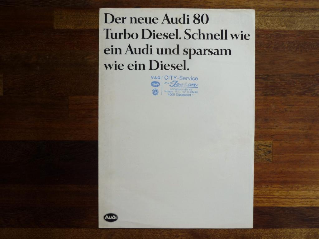 Audi 80 Turbo Diesel (1982, Duits), Ophalen of Verzenden, Zo goed als nieuw, Audi