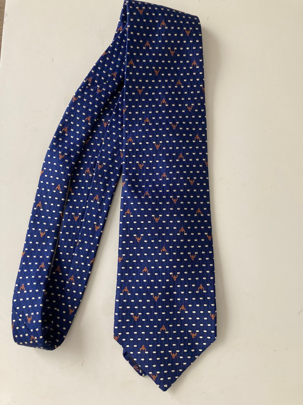 LANCEL zijden stropdas, Ophalen of Verzenden, Gedragen, Blauw, Met patroon