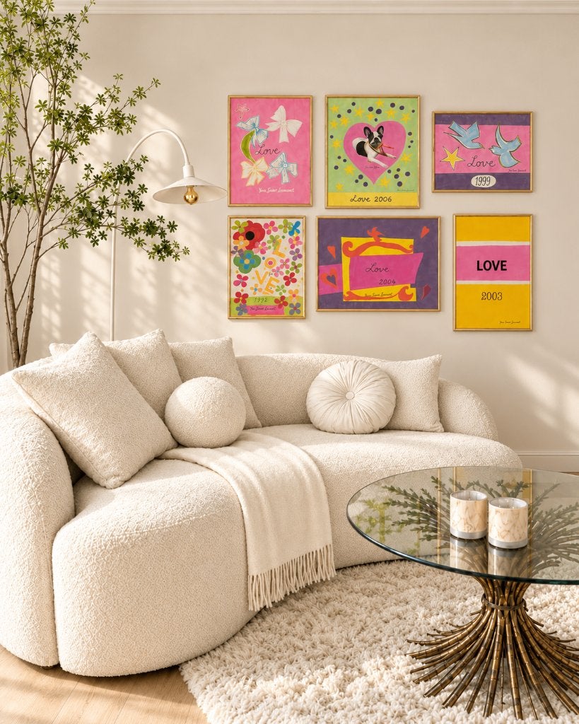 6 originele Yves Saint Laurent LOVE posters, Antiek en Kunst, Ophalen of Verzenden, Schilderij/print, Meerkleurig, Papier/karton