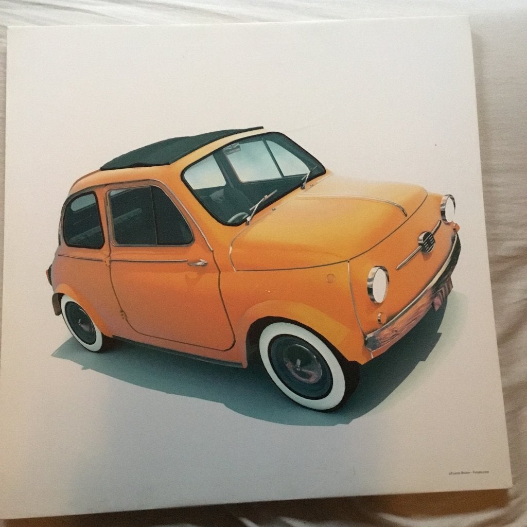 Fiat 500 Classic - Schilderij = Print Groot op frame, Huis en Inrichting, Ophalen, 5 – 50, 50 tot 75 cm, Print