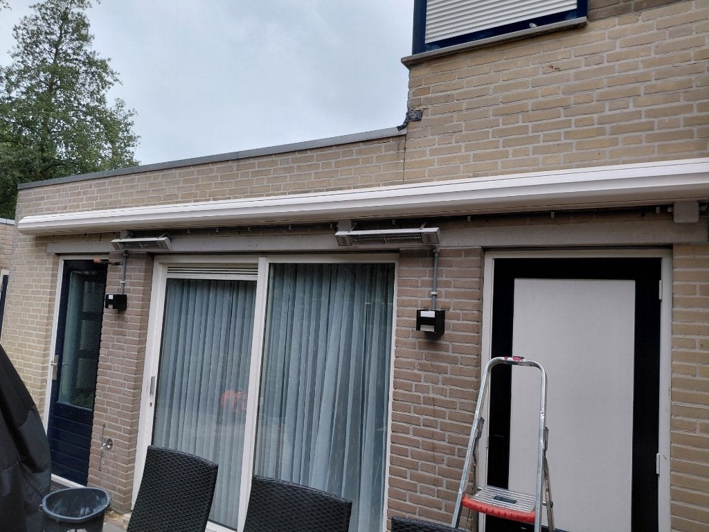 Electrisch bediend knikarm zonnescherm, Tuin en Terras, Ophalen, Gebruikt, 450 cm of meer, Elektrisch