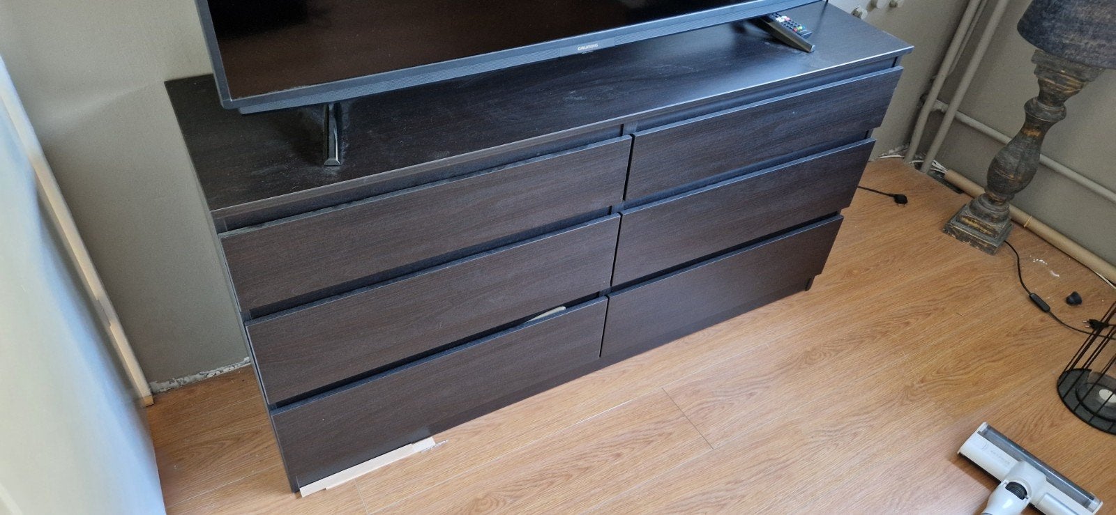 IKEA KULLEN ladekast met 6 lades, zwartbruin, Ophalen, 100 tot 150 cm, 5 laden of meer, Zo goed als nieuw