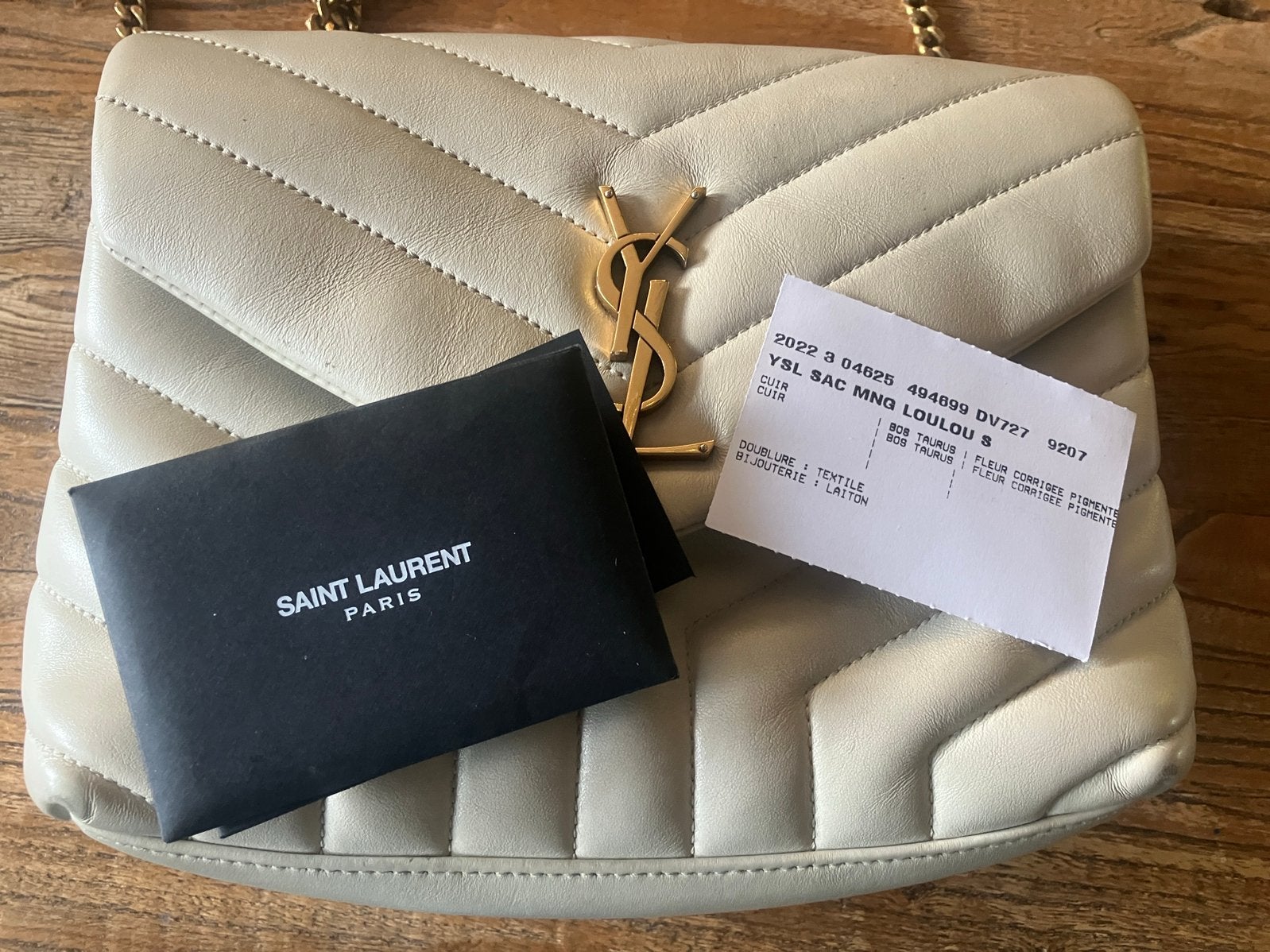 Saint Laurent Small LouLou, Ophalen of Verzenden, Zo goed als nieuw, Wit, Schoudertasje