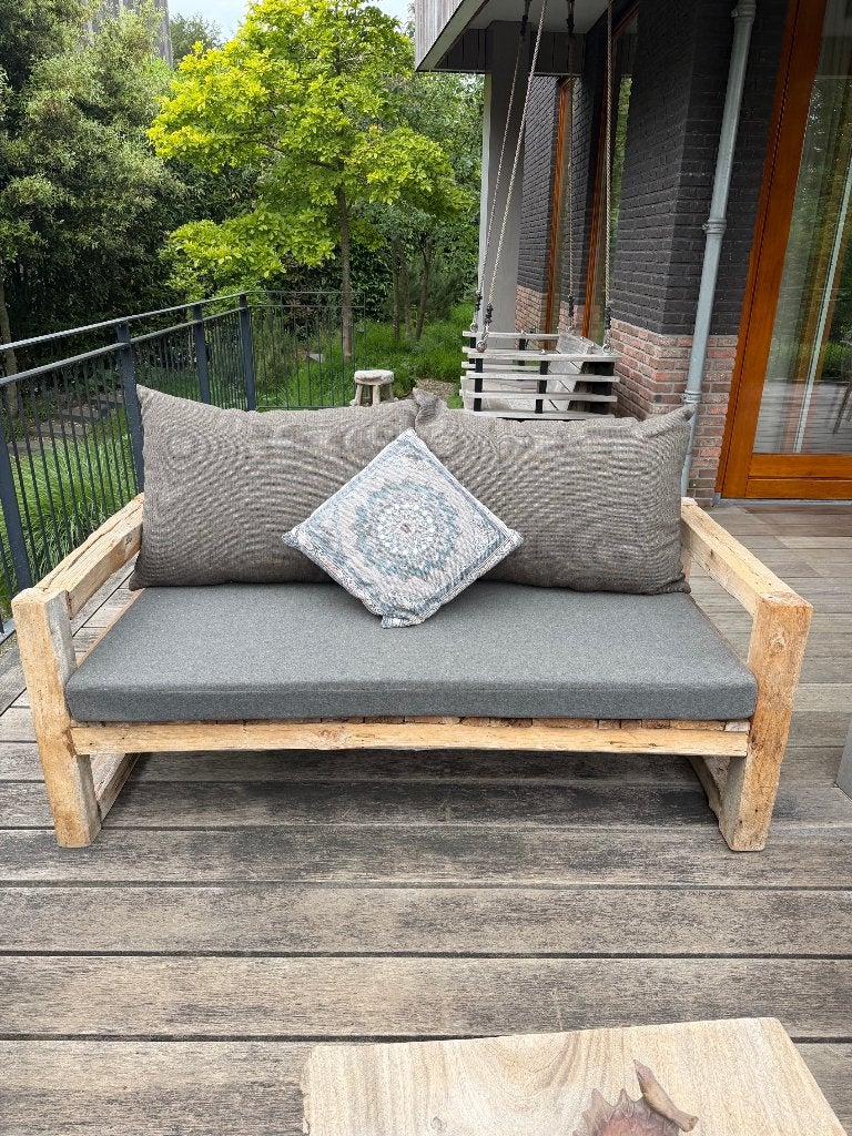 Ibiza outdoor bank incl kussens nieuwpr. incl kussens €950, Tuin en Terras, Ophalen, Zo goed als nieuw, Hout