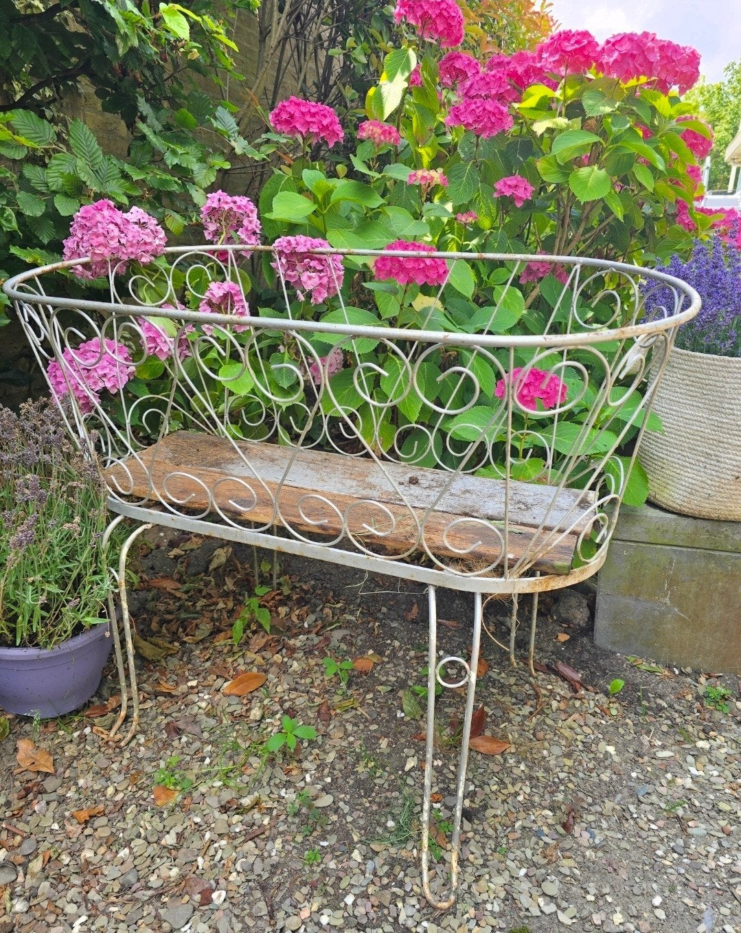 Decoratieve ijzeren wieg / plantenbak, Ophalen, Gebruikt, Metaal, 60 cm of meer