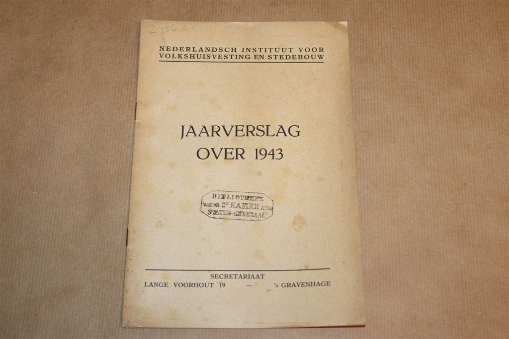 Jaarverslag Ned. Inst. Volkshuisvesting - 1943 !!, Ophalen of Verzenden, Gelezen