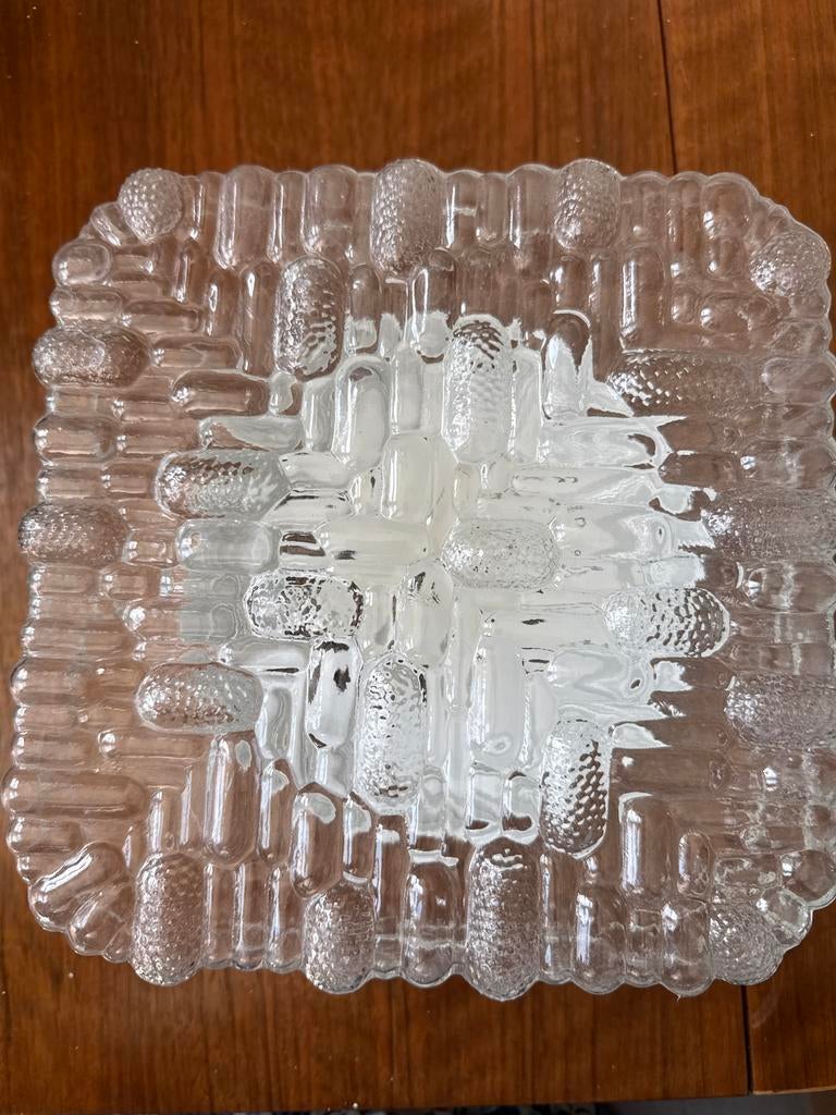 Vintage Jaren '70 Plafondlamp Glas, Ophalen of Verzenden